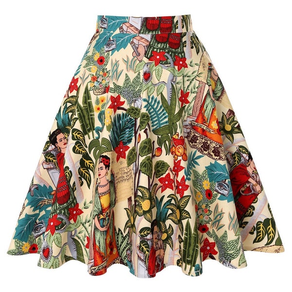 Apricot Love Like Frida A Line Tropical Paradise Summertime Skirt