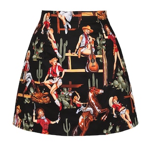 Vintage Pin up Cowgirl 70s Style mini skirt