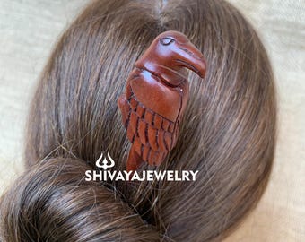 Wooden Bird Hair Stick, Hand Carved Bird Hair Fork, Cute  display picture 3