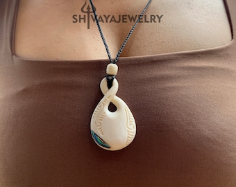81stgeneration Collana Hei Matau In Osso Intagliato A Mano – Amo Da Pesca Maori – Gioiello Tribale Hawaiano Per Uomo E Donna - 5