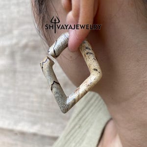 Tribal Fake Gauge Earrings, Wood Gauge Earrings, Handcarved Earrings, Handmade Jewelry, Wood Accessories.