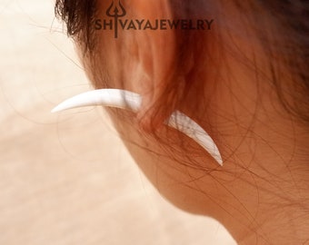 Tribal Fake Gauge Earrings, Bone Post Earrings, Handcarved Earrings, Handmade Jewelry, Bone Accessories.