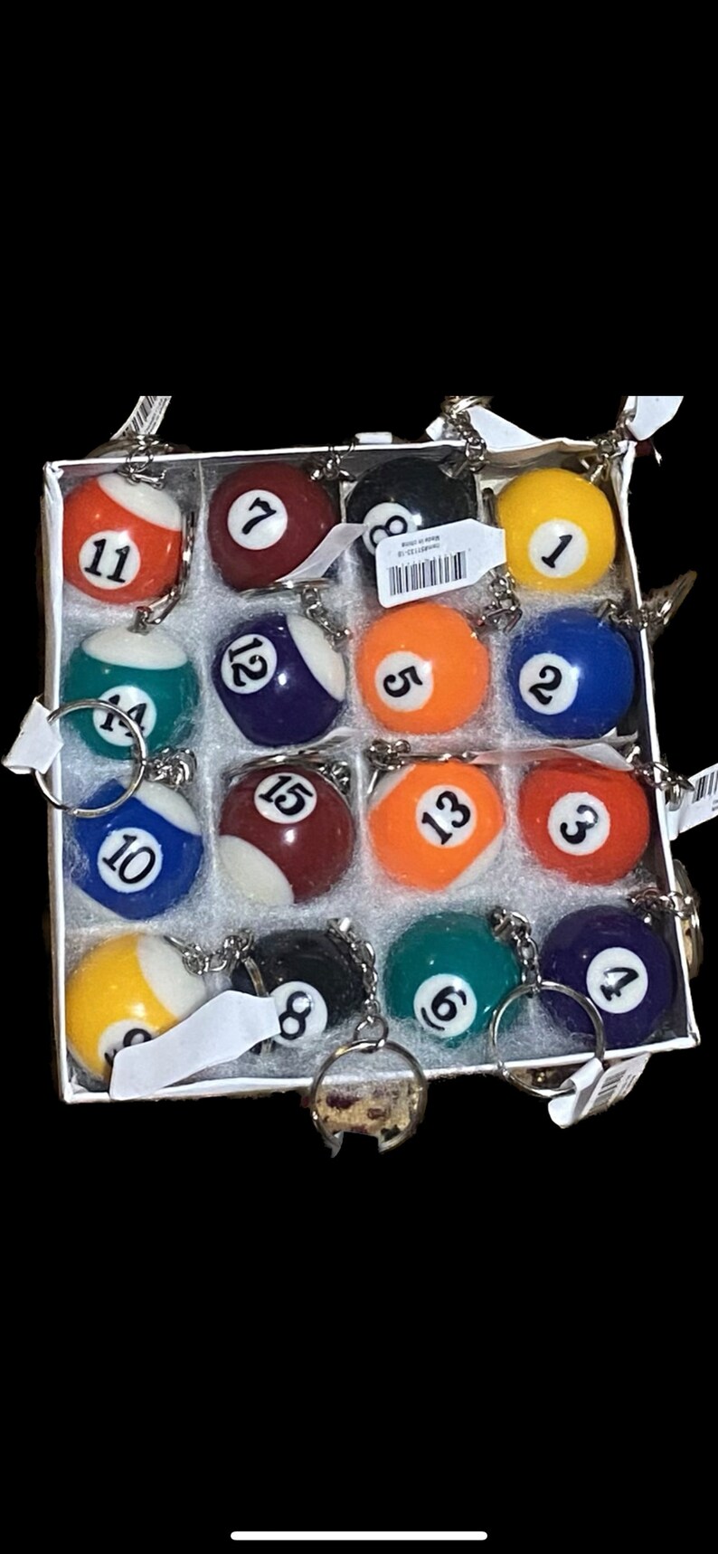 New Pool 8 Ball & All Numbers Keychain Creative Key Chain Any Pool Ball