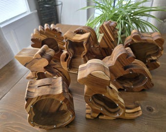 SVG FILE for 8 Individual Wooden Animal Coin Banks