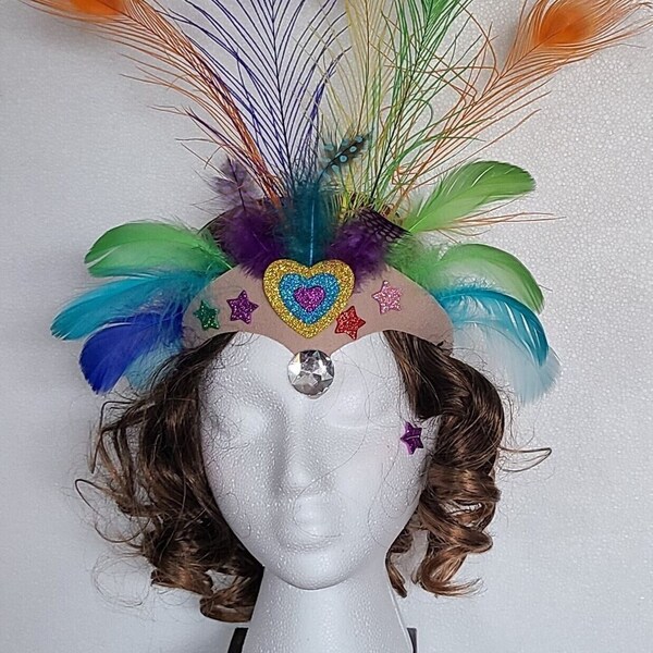 DIY Carnival Headdress, DIY Feather Headpiece for Kids, Feather Headband Kids, Caribbean American Heritage Month Celebration Craft