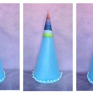 Felt Schultüte: 24" DIY School Cone, First Day of School Gift Sky Blue