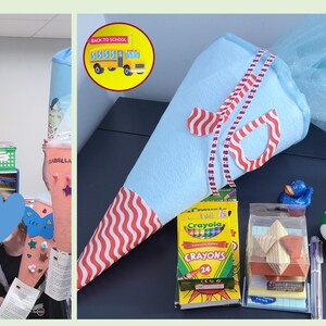 Felt Schultüte: 24" DIY School Cone, First Day of School Gift image 10