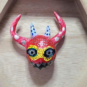 Paint-Your-Own Vejigante Figurines, Handmade Oven Baked Clay Figurines with Frame Options, Puerto Rican Heritage Craft