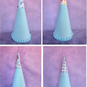 Felt Schultüte: 24" DIY School Cone, First Day of School Gift Light Blue
