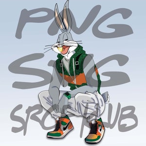Digital PNG and SVG File - Urban Rabbit &quot;Grey&quot; PNG - T Shirt Svg File - Sublimation Svg File - High Quality Digital Files