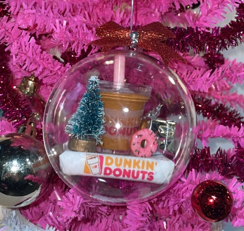 Dunkin Donuts Christmas Ornament Iced Coffee Etsy
