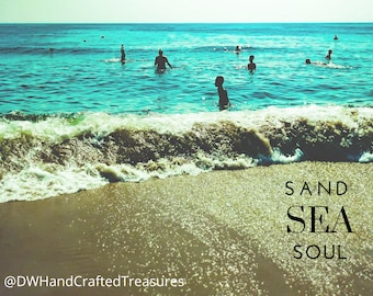 SAND SEA SOUL Print, Ocean, Waves, Surf, Beach Print, Swimming Photo, Summer Print, Digital Download