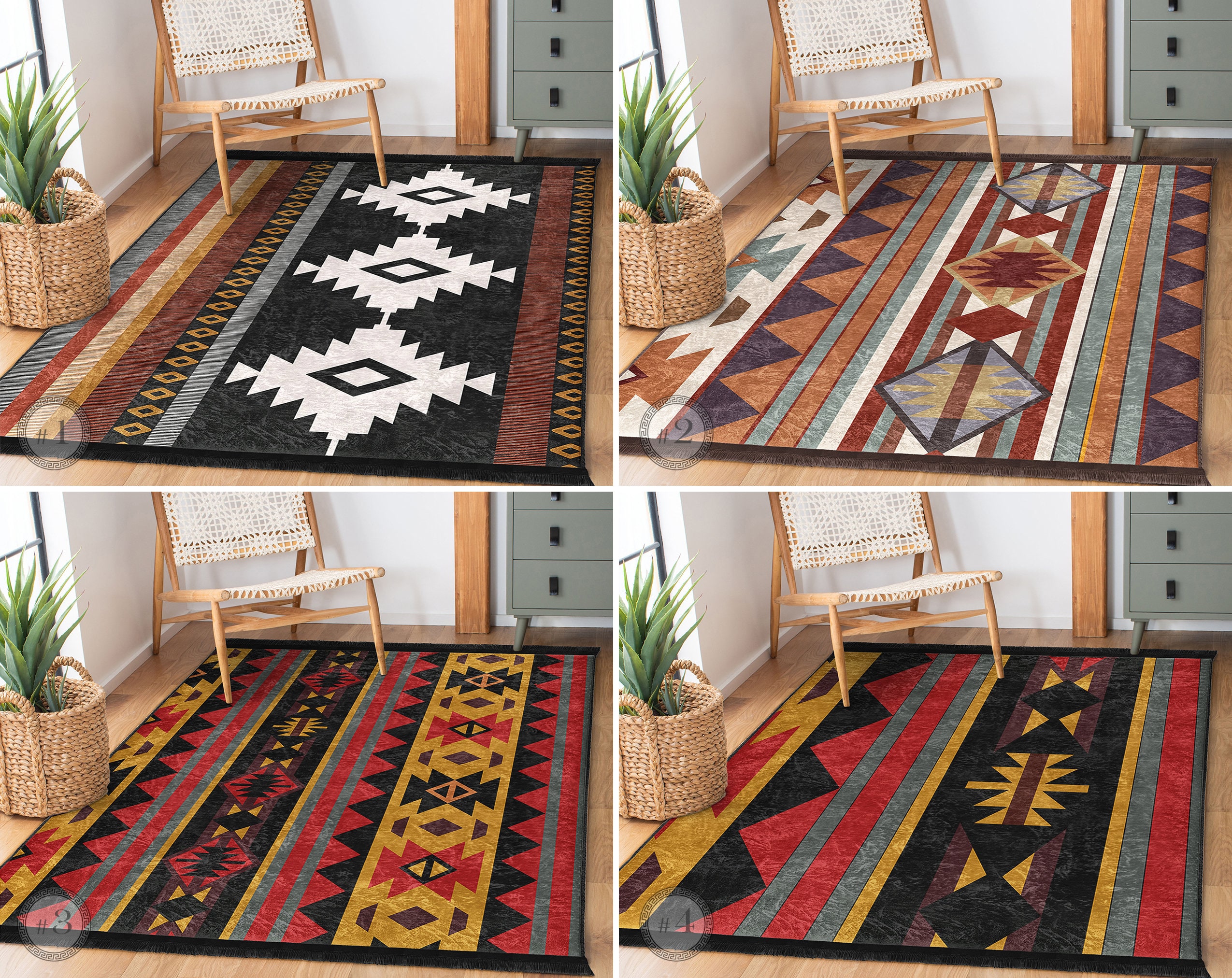 4x6 FT Traditional Area Rugs Anti-Slip Carpet Runner Floor Mat