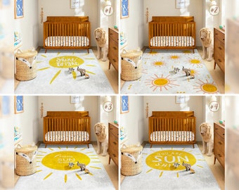 Sunshine Newborn Rug|Bright Rectangular Toddler Carpet|Solar Nursery Rug|Sunlit Daylight Infant mat|Anti Slip Mat for Kid's Room|Baby Gift