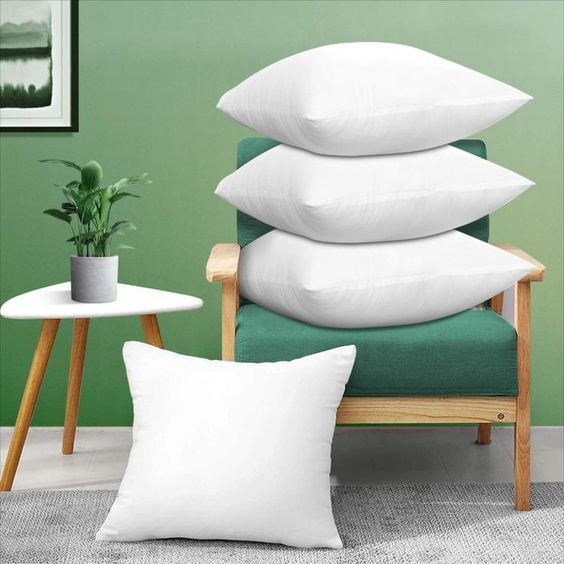 ACCENT HOME Pack of 4 pc Hypoallergenic Square Form Decorative Throw Pillow  Inserts Couch Sham Cushion Stuffer - 18 x 18 inches
