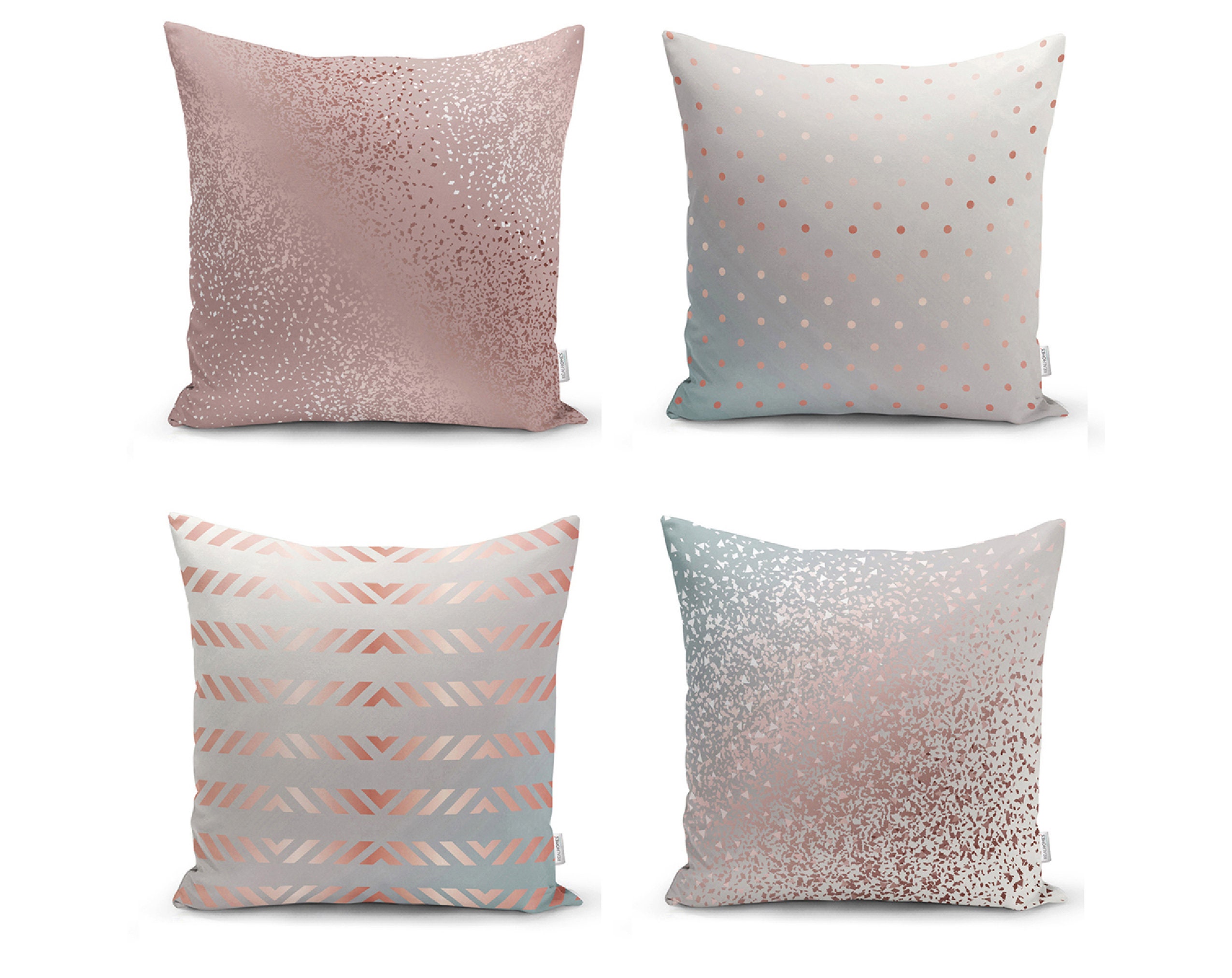 Set of 4 Blank Canvas 17x17 Throw Pillow Covers to Decorate, Plain