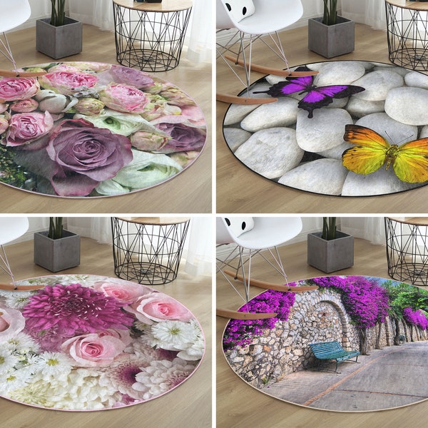 Round Bathroom Rug Etsy