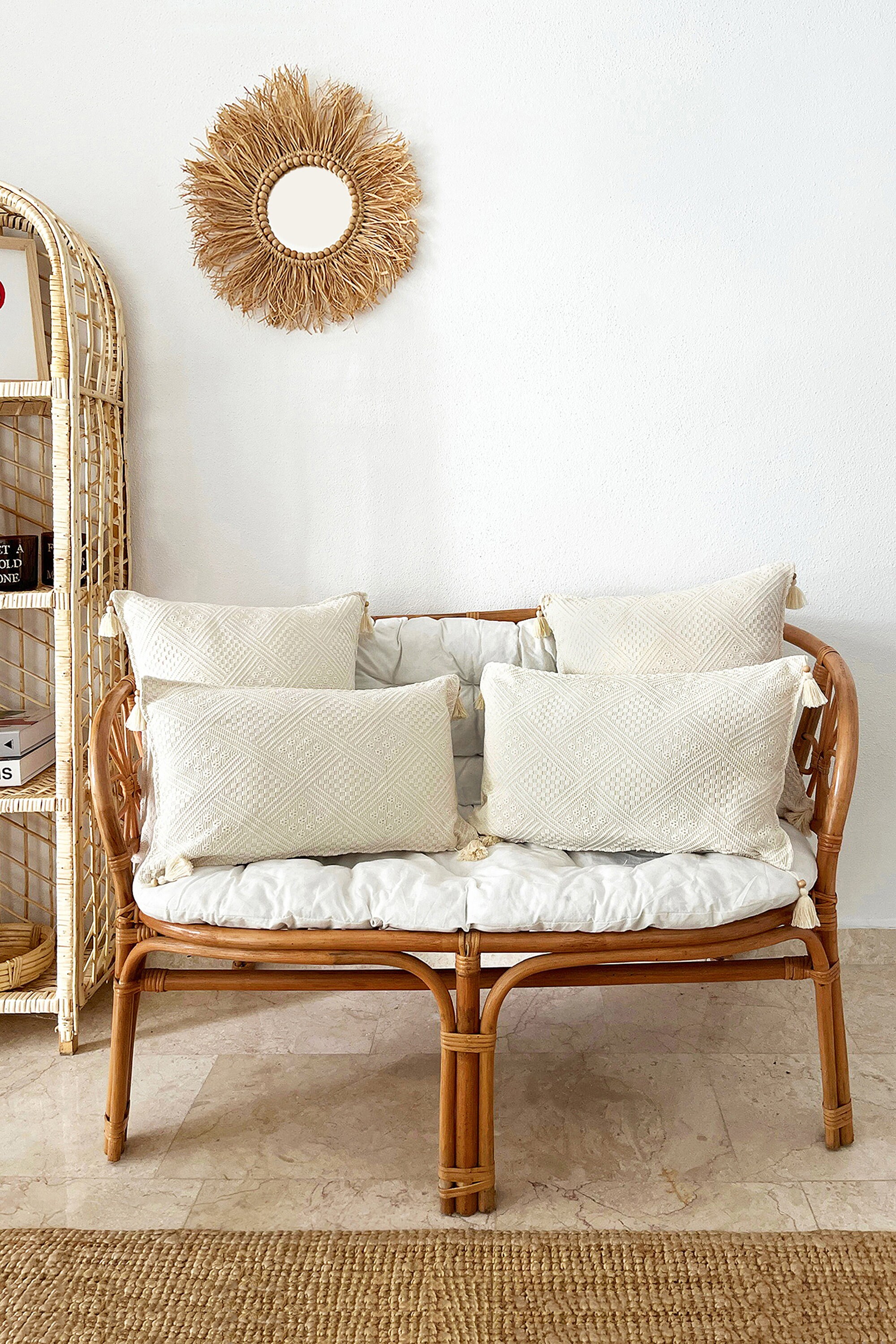 Beige rectangle cushion hotsell