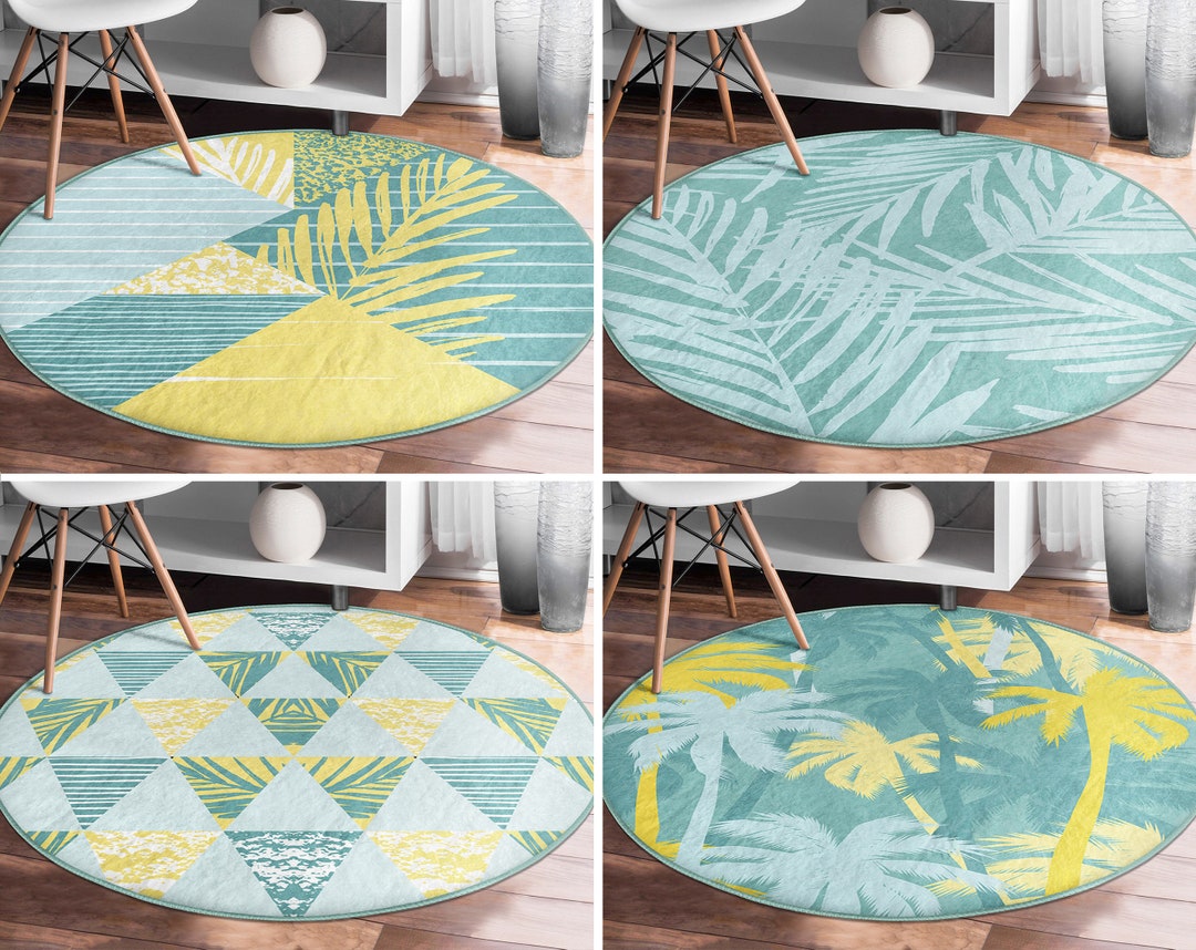 Triangle Round Ruggeometrical Floor Carpetplant Non Slip Circle ...