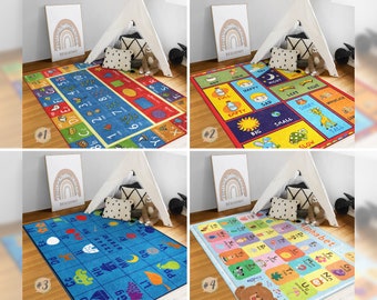 Antonymous Newborn Rug|Letters Rectangular Toddler Carpet|ABC Learn Nursery Rug|Educational Kindergarten Infant mat|Anti Slip Mat for Kids