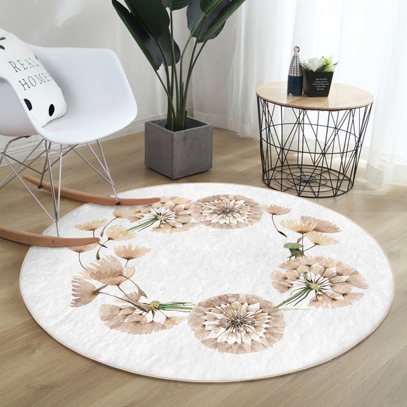 Tapis Rond En Coton À Mémoire De Forme Antidérapant Chaise - Temu