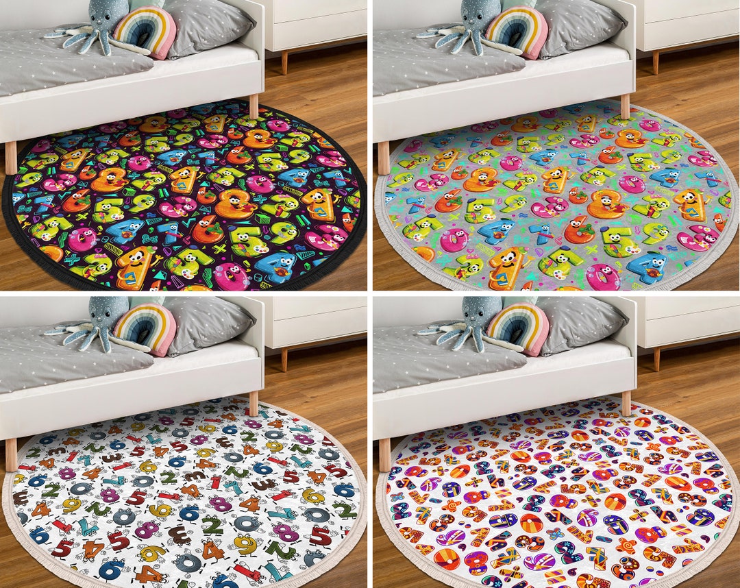 Numbers Round Rugmath Circle Rug With Tasseleducational Floor Carpet ...