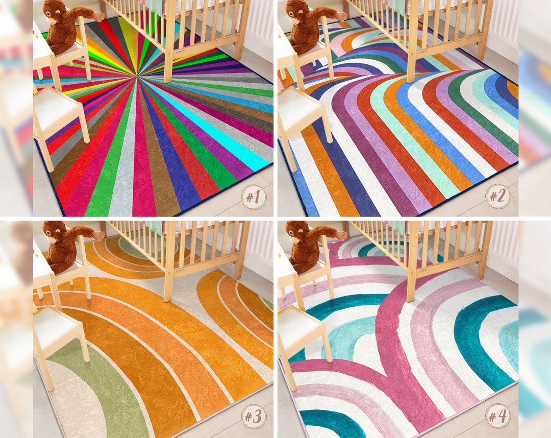 Vibrant Newborn Rugcolorful Rectangular Toddler Carpetsurrealism ...