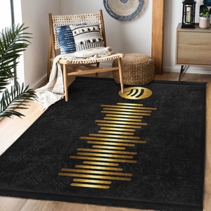 Tapis PlaylistTapis musique noirTapis antidérapant scan and playTapis chansonTapis doré lavable en machineTapis décoratif avec franges image 2