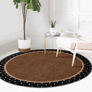 Jute Pattern Round Rugwicker Style Carpetbraided Design Circle Rugpolka ...