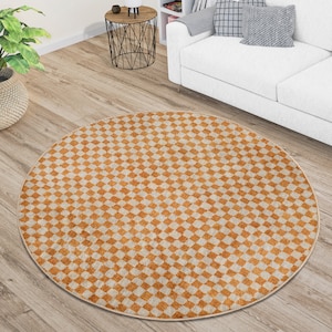 Checkered Round Ruggeometric Carpetcheckerboard Circle Rugsseamless ...