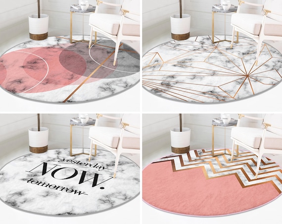 Tapis de salon, tapis de sol antidérapant géométrique moderne à