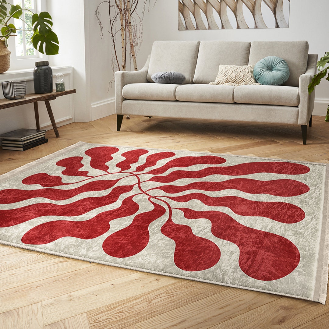 Surrealist Area Rugred Matisse Rugleaf Non Slip Carpetirregular Shape ...