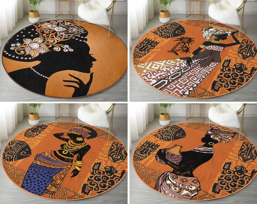 Rasist Rug Ethnic Round Rugafrican Floor Carpetauthentic Non Slip Circle Rugswoman ...