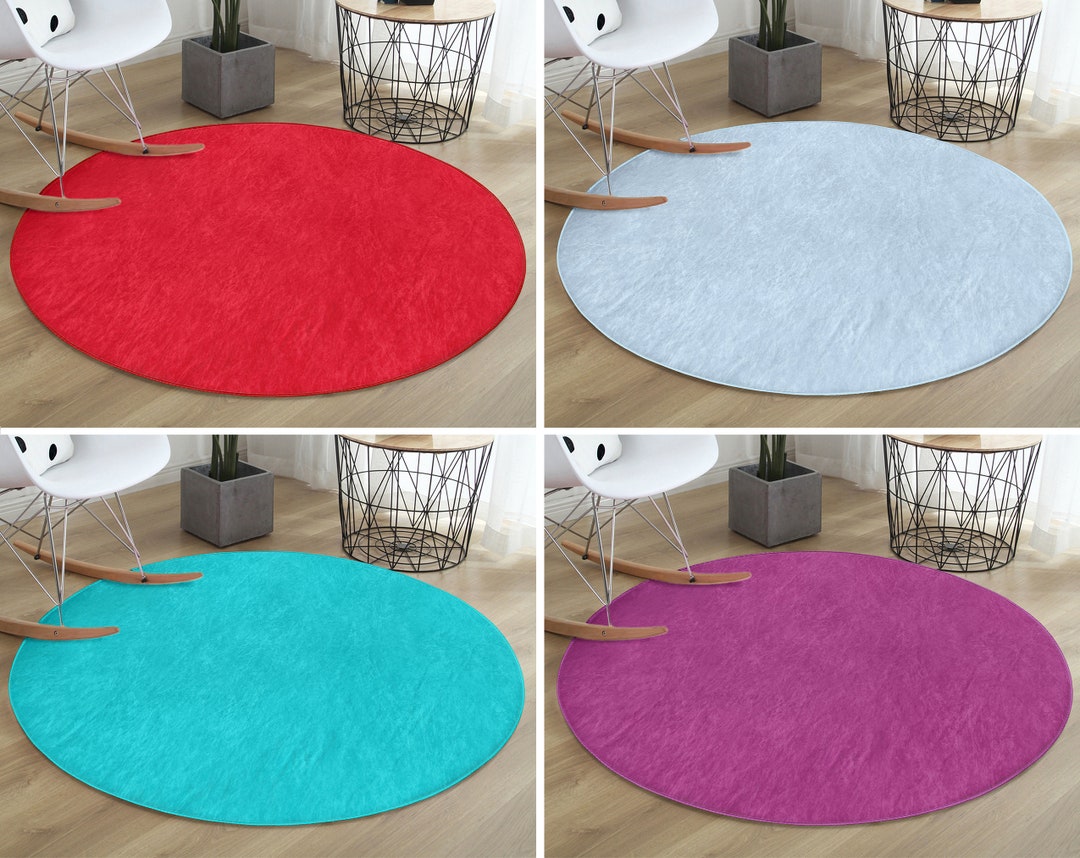 Realhomes Solid Round Rugvivid Floor Carpetcolorful Non Slip Circle