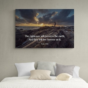 JW Gifts Wall Canvas Psalms 37:29 The righteous will possess the earth and they will live forever on it. Reminder of the hope before us.