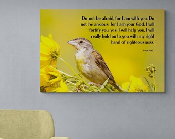 JW Gifts Wall Canvas Isaiah 41:10. Do not be anxious, for I am your God. Housewarming gift. Uplifting addition to your living area!