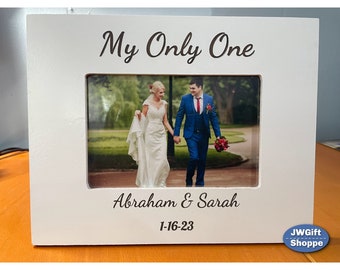 JW Picture Frame. JW Wedding gift. Anniversary Gift jw. My Only One. Personalized large 9"x7.5" fits 4x6 photo. High gloss. Wood. JW Gifts