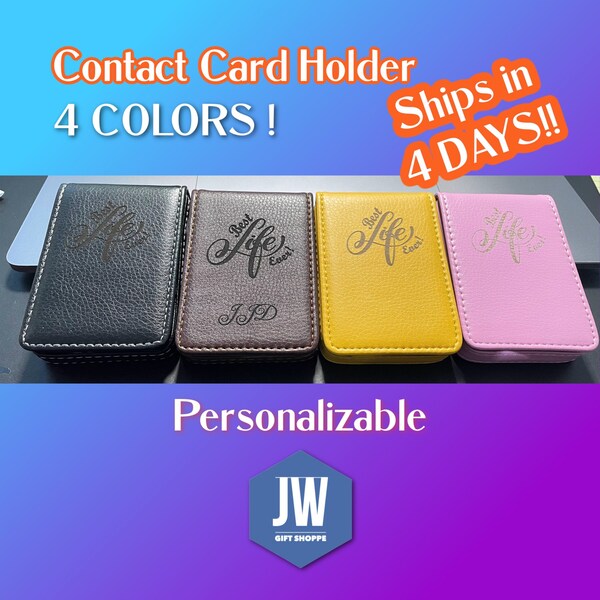 JW Contact Card Case. Personalizable. Quality Vegan leather with Best Life Ever Image. Holds up to 20 Cards. Publishers & Pioneers. JW Gifts