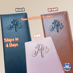 Jw Tract Holder Ministry Organizer. Personalizable. Black, Brown or Pink Vegan Leather Organizer. Best Life Ever JW. JW Gifts.