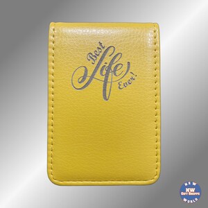 Personalized Vegan Leather Contact Card Case - JW Gifts Yellow