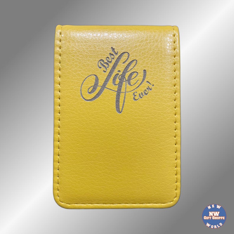 Personalized Vegan Leather Contact Card Case - JW Gifts Yellow