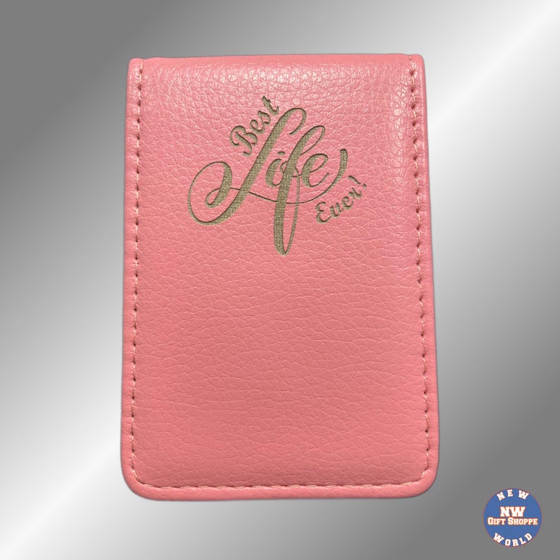 Personalized Vegan Leather Contact Card Case - JW Gifts Pink