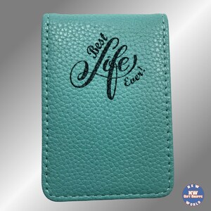 Personalized Vegan Leather Contact Card Case - JW Gifts Green