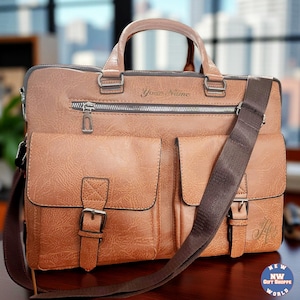 Large JW Meeting or Field Ministry Organizer Bag: A wonderful gift for baptism or pioneering. Vegan Leather. Tablet or laptop-compatible.