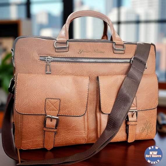 Personalized Vegan Leather JW Meeting Bag: Tablet Laptop Compatible