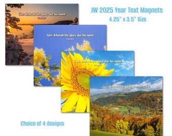 JW 2025 Year Text Magnets: Pioneer Gift (4.25" x 3.5")