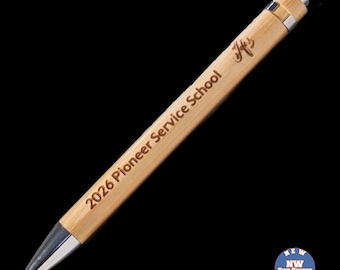 Personalized Bamboo Pen: 2026 JW Pioneer School Gift, Velvet Pouch
