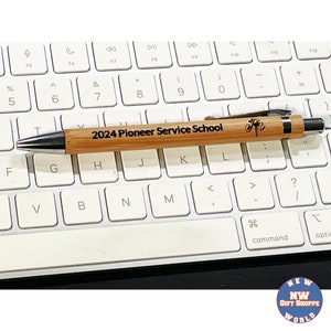 Personalized Bamboo Pen: 2025 JW Pioneer School Gift, Velvet Pouch
