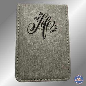 Personalized Vegan Leather Contact Card Case - JW Gifts Grey
