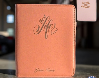 JW Tract Holder MINI: Ministry Organizer. Personalized Vegan Leather. 2025 Tractholder. Spanish available.